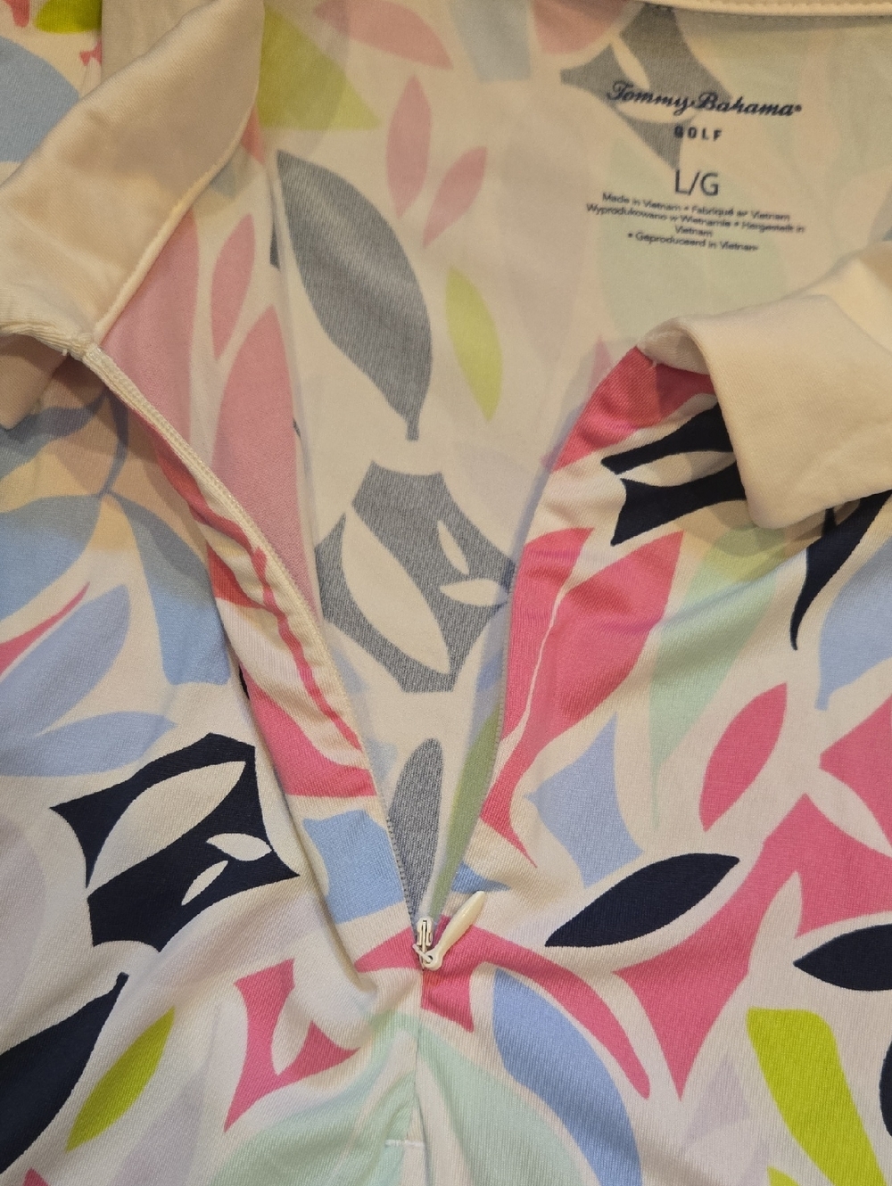 Tommy Bahama Golf Quarter-Zip Silky Collared Tank Blouse - Picture 4 of 8